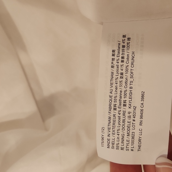 Theory Women's White Kayleigh Linen Blend Sleeveless Mini Shirtdress size 12 - Picture 9 of 16